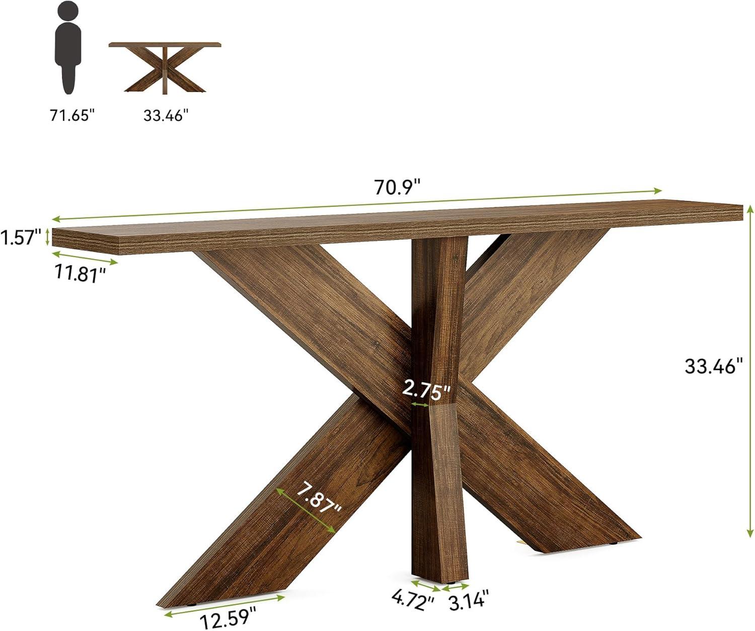 Ophelia & Co. 70.9" Farmhouse Console Table, Wood Hallway Sofa Table | Wayfair