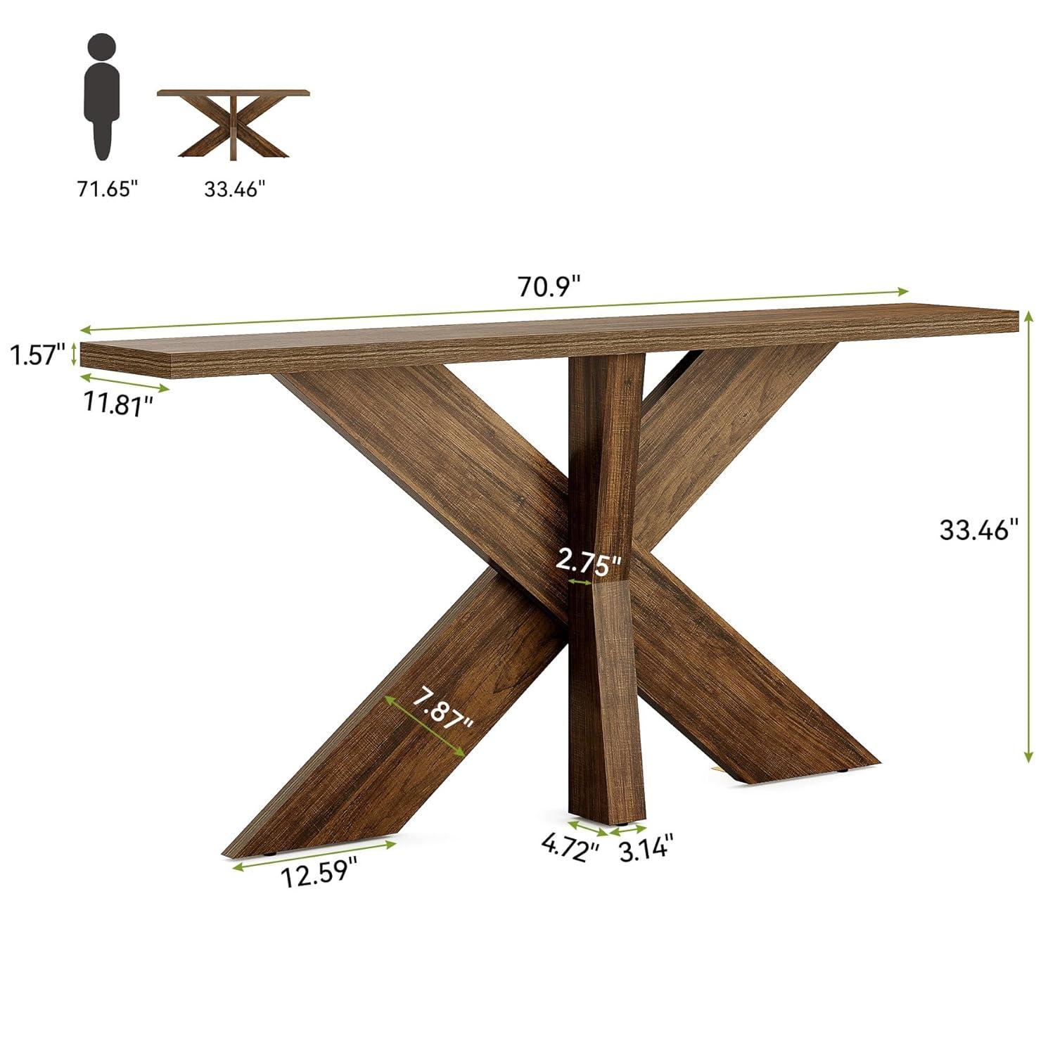 Ophelia & Co. 70.9" Farmhouse Console Table, Wood Hallway Sofa Table | Wayfair