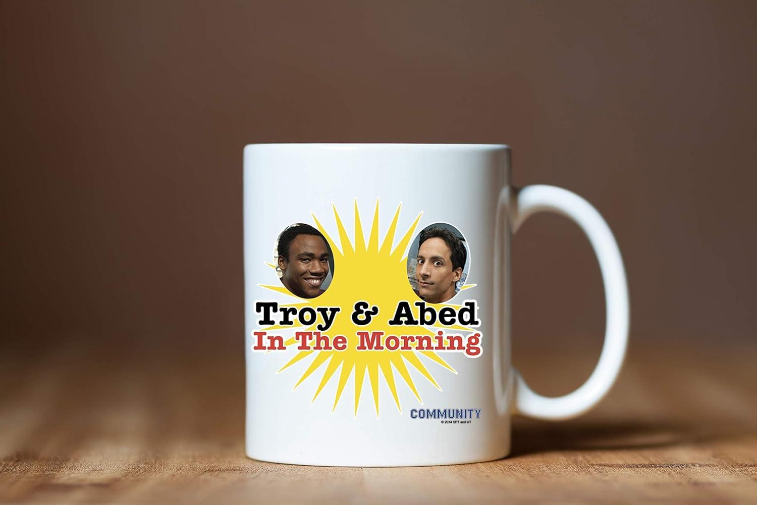 NBC Community Troy & Abed in the Morning White Mug 11oz - Officially Licensed