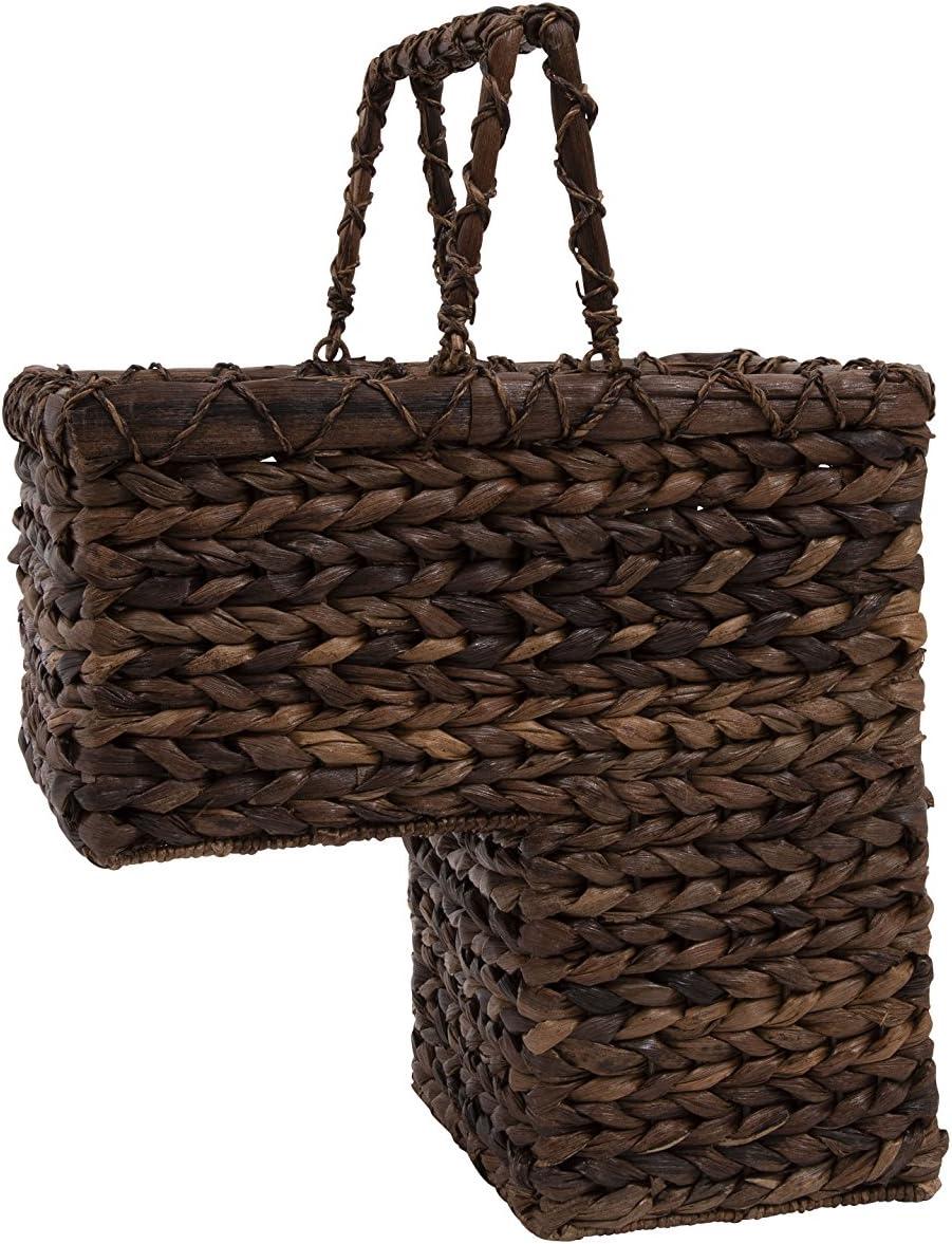 Desert Fields Woven BacBac Leaf Stair Basket, 16" x 10" x 15.5", Natural