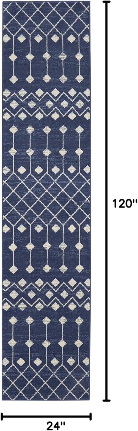 Nourison Grafix GRF37 Indoor Area Rug Navy 5'3" x ROUND