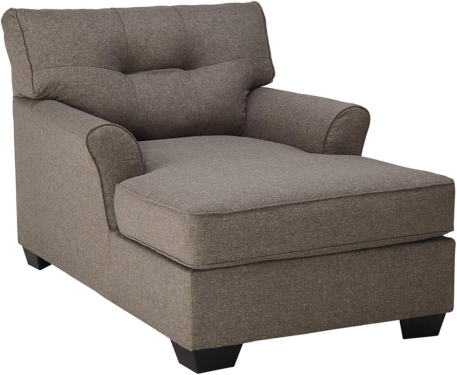 Gray 61" Polyester Stationary Sofa with Flared Armrests