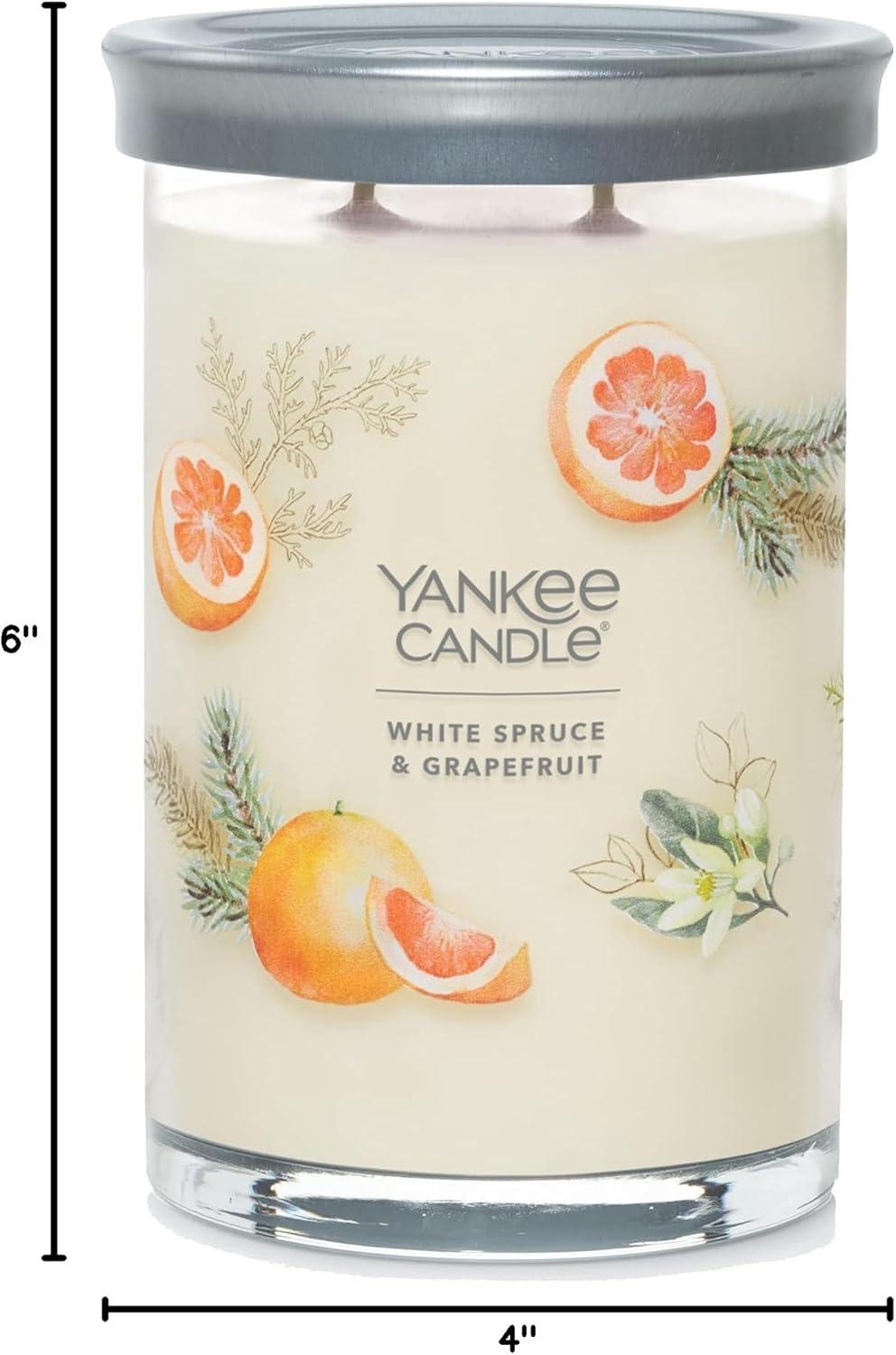 Yankee Candle Signature Large 2-Wick Candle, White Spruce & Grapefruit, 20 oz