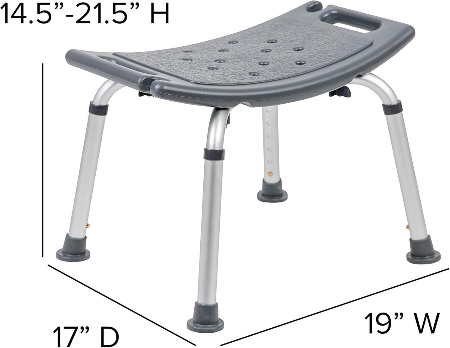 Hemsworth Tool-Free 300 Lb. Capacity, Adjustable Bath & Shower Chair w/ Non-slip Feet