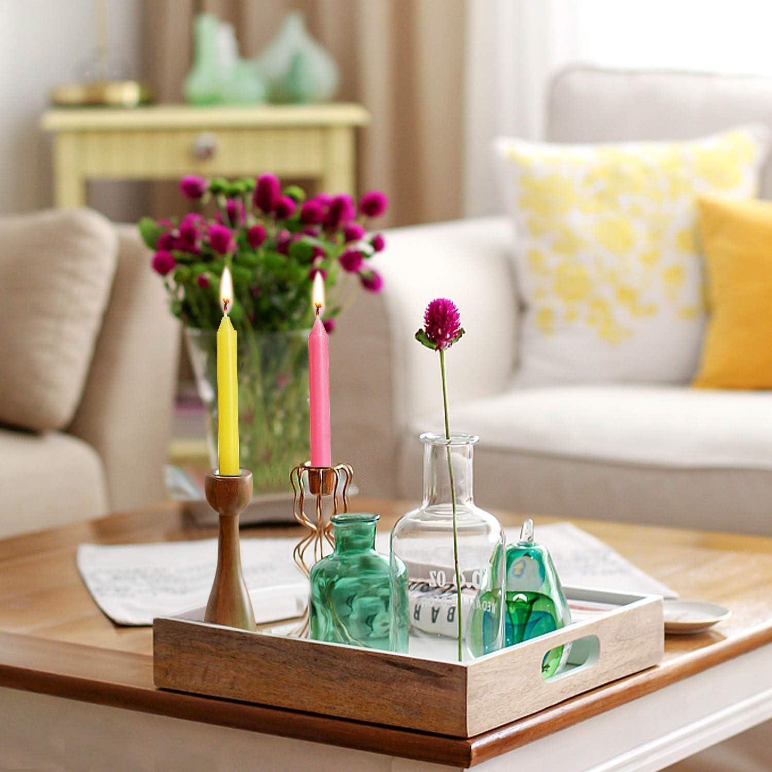 YIIA 100 pcs Unscented Assorted Colors Mini Taper Candle | 4" Tall x 1/2" Diameter | Great for Casting Chimes, Rituals, Spells, Wax Play & More