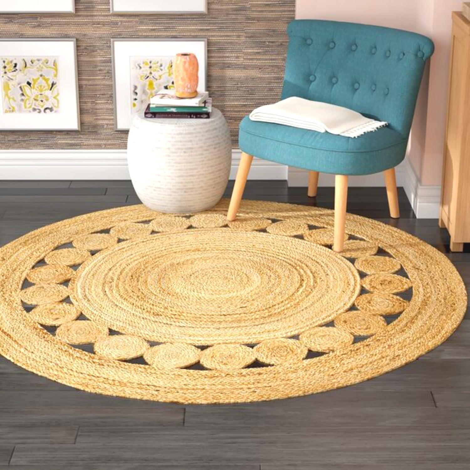 Natural Fiber NFB306 Hand Woven Area Rug - Natural - 4' round - Safavieh.