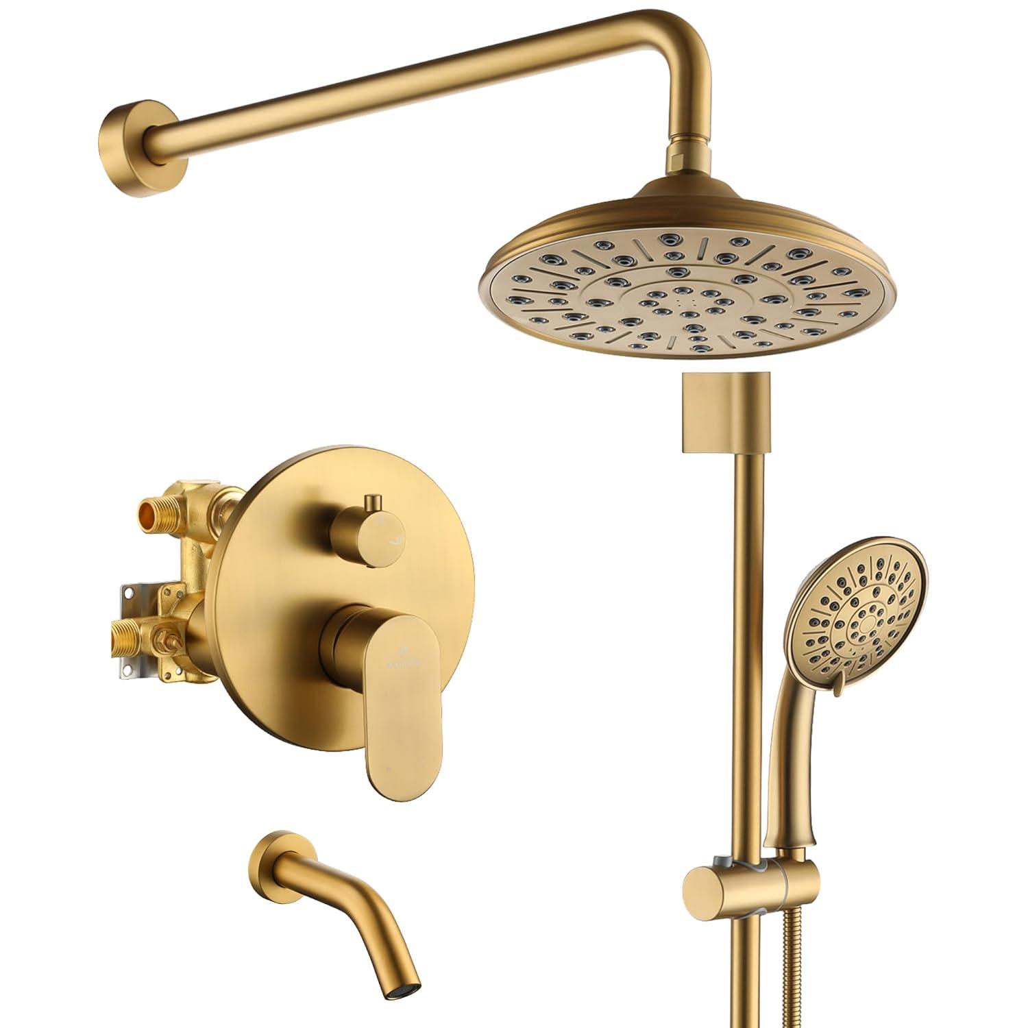 mondawe Calliope Wall Mounted 3 Function Retro Shower System with 3 Setting Handheld MD-A3815-BG3