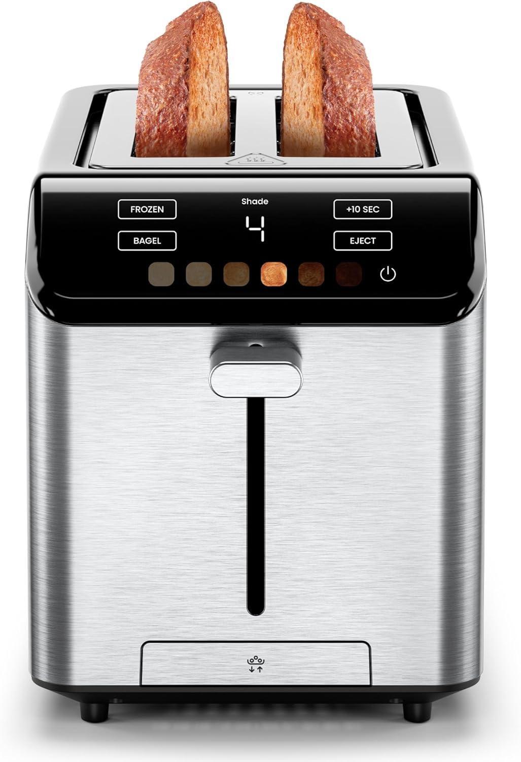 Chefman Smart Touch™ 2 Slice Digital Toaster with 6 Touchscreen Shade Settings – Stainless Steel