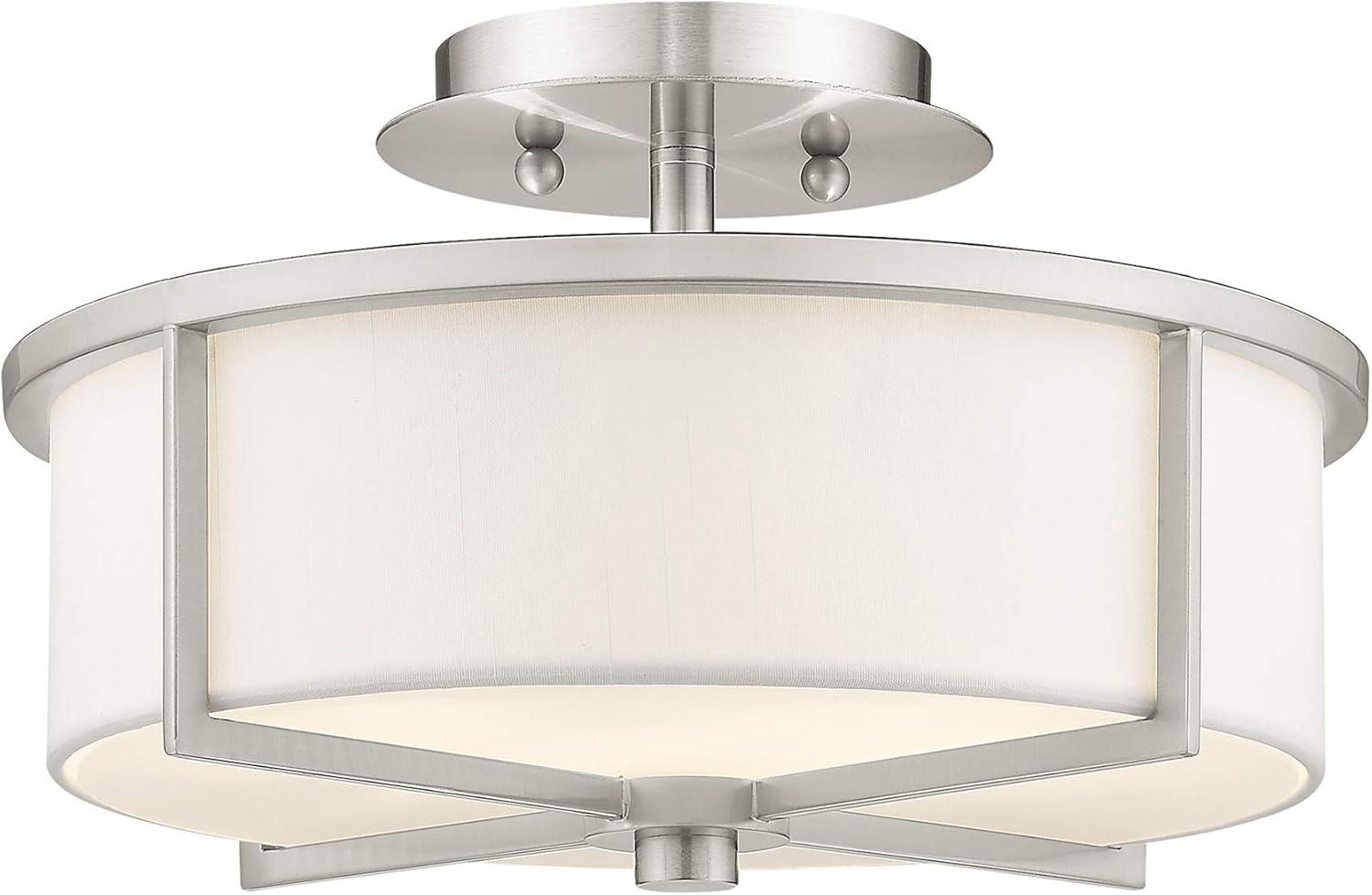 Livex Lighting Wesley 2 - Light Semi-Flush Mount in  Brushed Nickel