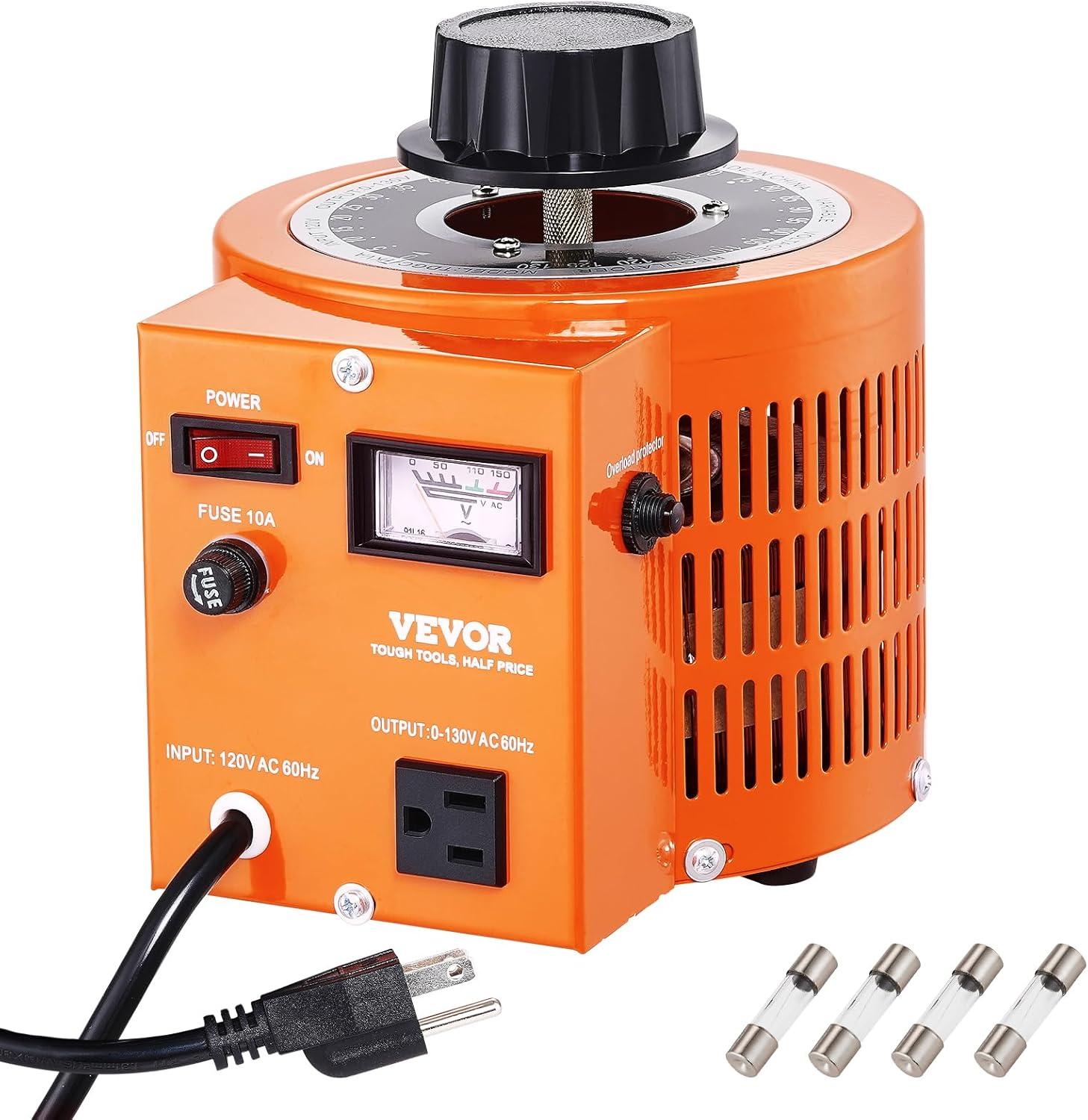 VEVOR VEVOR 500VA Auto Variable Voltage Transformer, 15.3 Amp, 110V Input 0-130V Output AC Voltag KBBYQZZBS5002NBX7V1