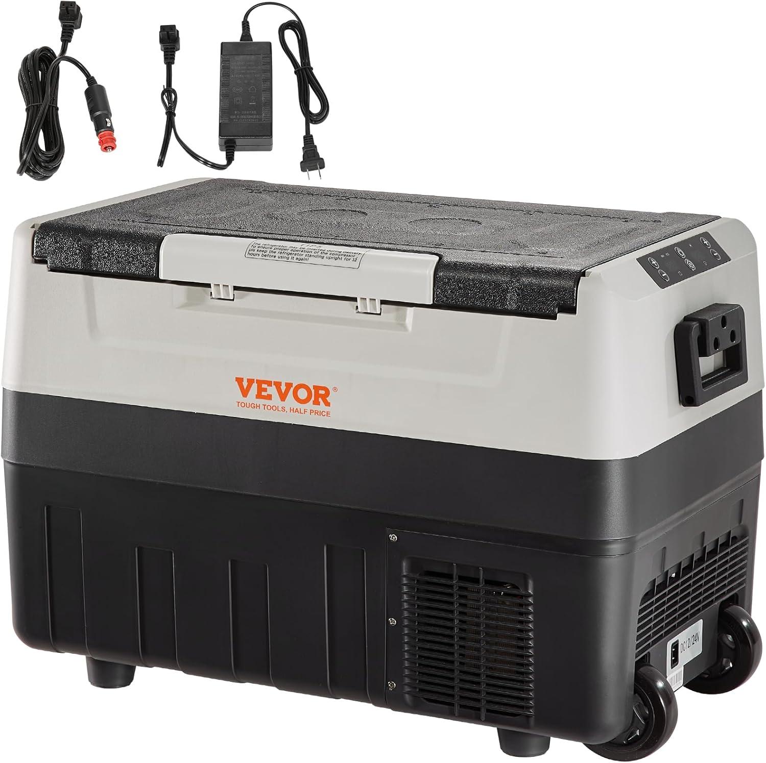 VEVOR 37QT Black Dual Zone Portable Electric Cooler