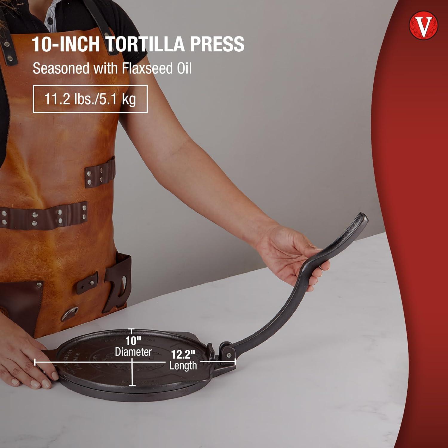 Victoria 10-Inch Heavy-Duty Cast Iron Tortilla Press