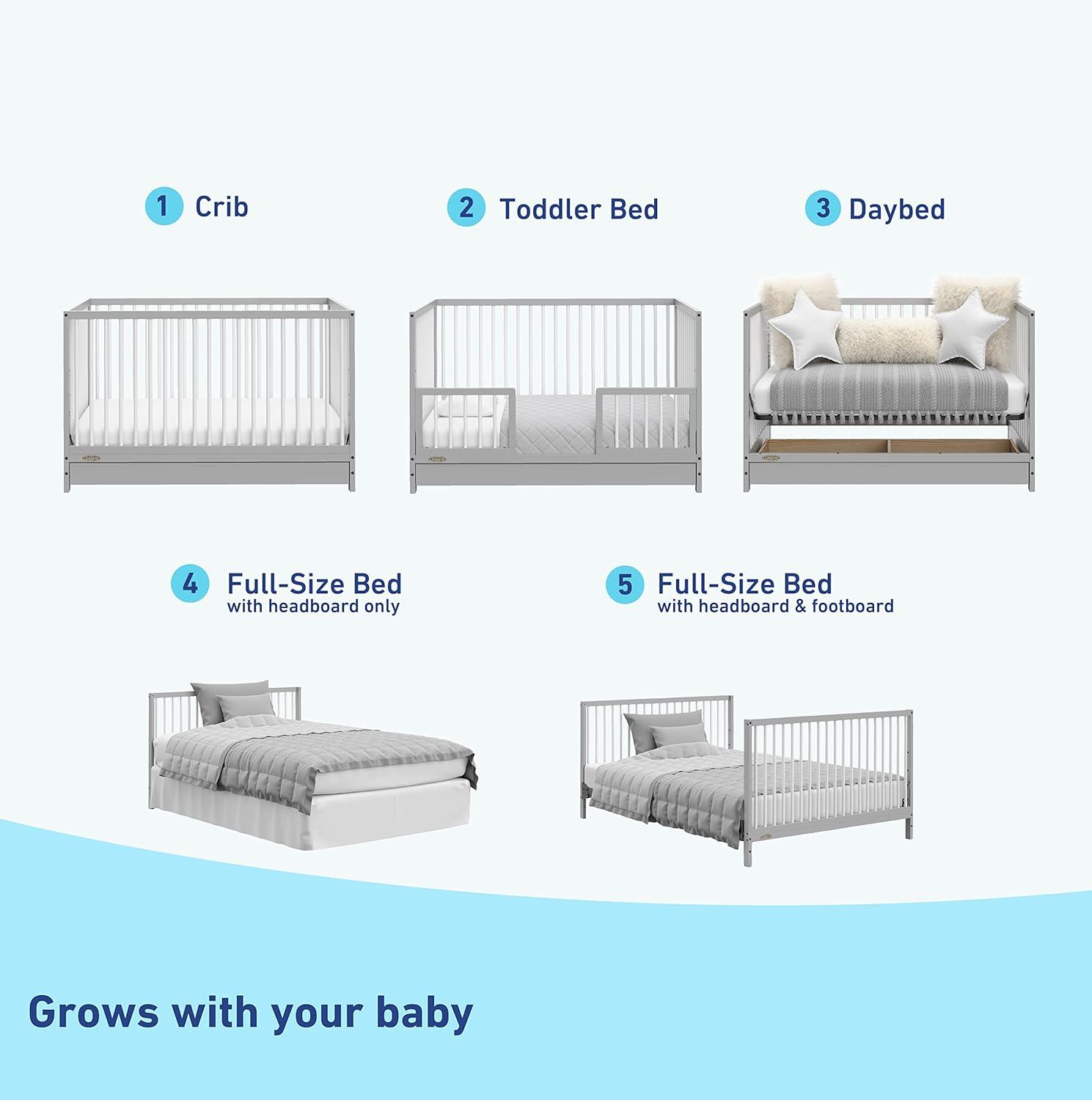 Graco Teddi 5-in-1 Convertible Crib with Drawer