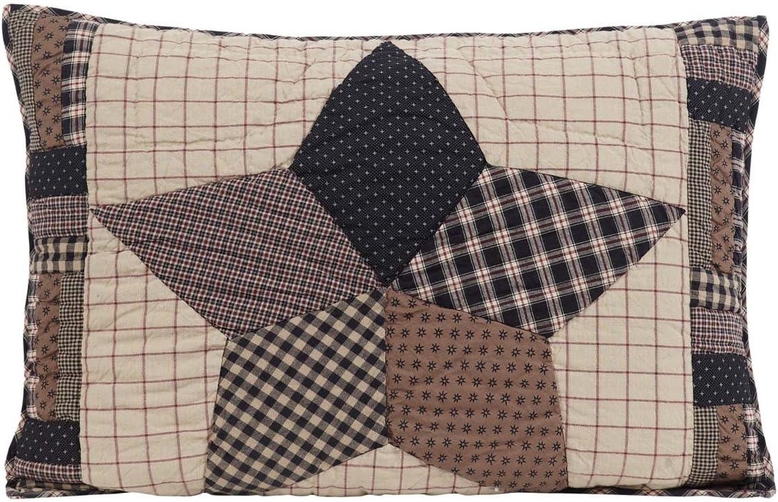 Soft Black Classic Country Bedding Denton Cotton Hand Quilted Patchwork Sham, Choose your size