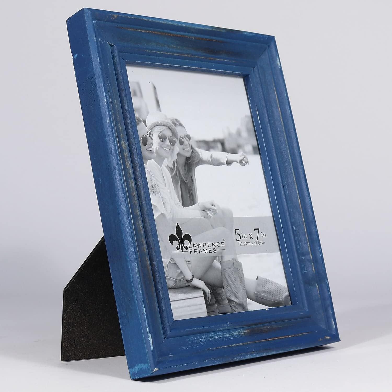 Lawrence Frames 5"W x 7"H Durham Weathered Navy Blue Wood Picture Frame (746657)