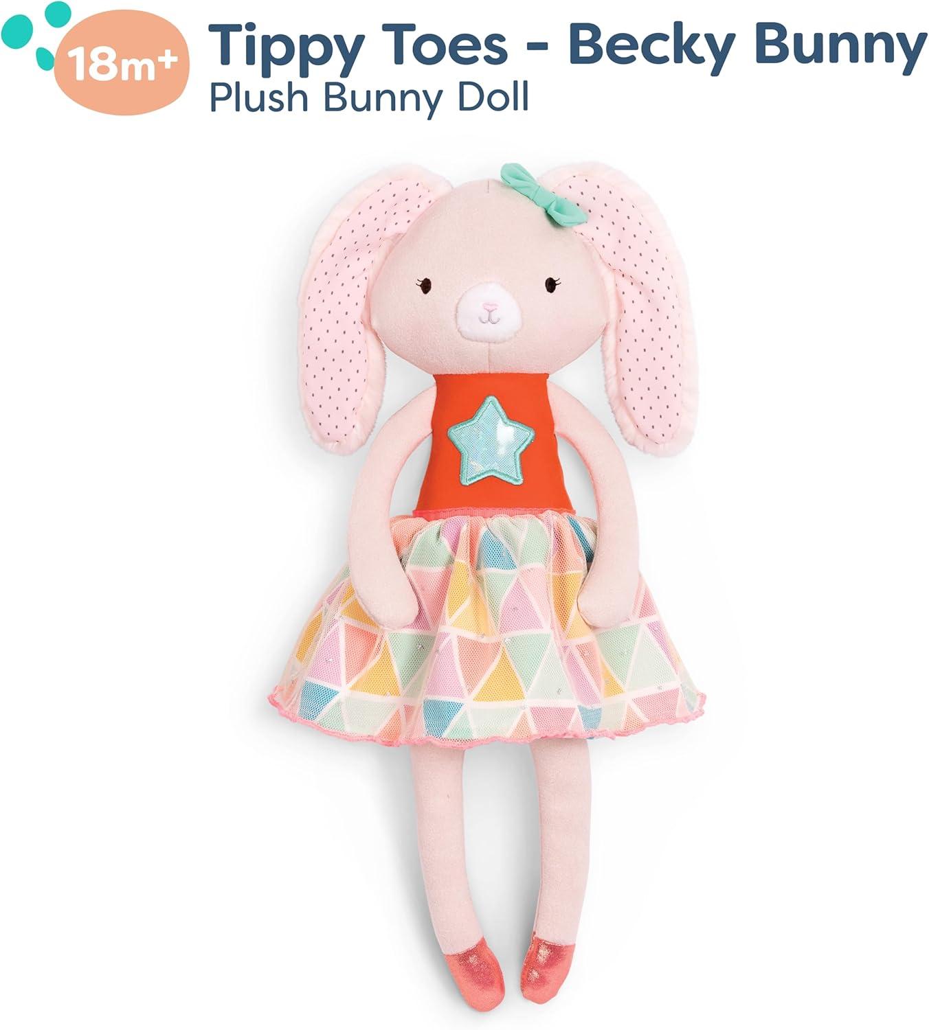 15" Pastel and Orange Plush Bunny with Star Outfit