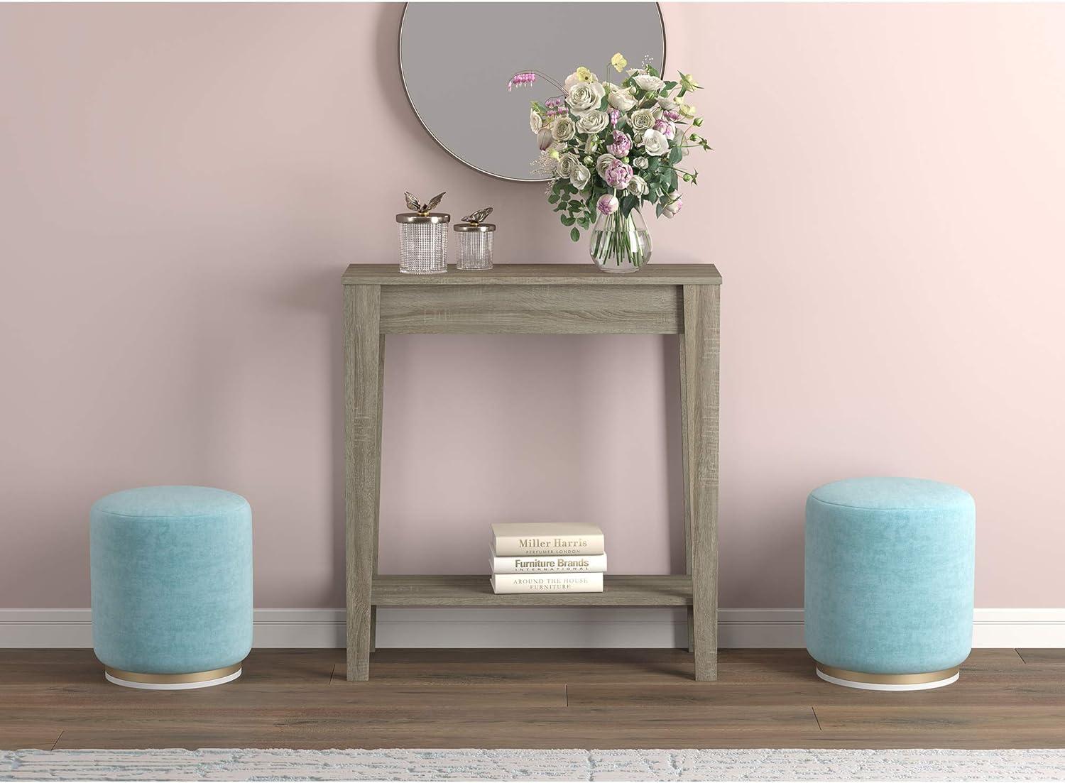 Contemporary Dark Taupe 31" Console Table with Storage Shelf