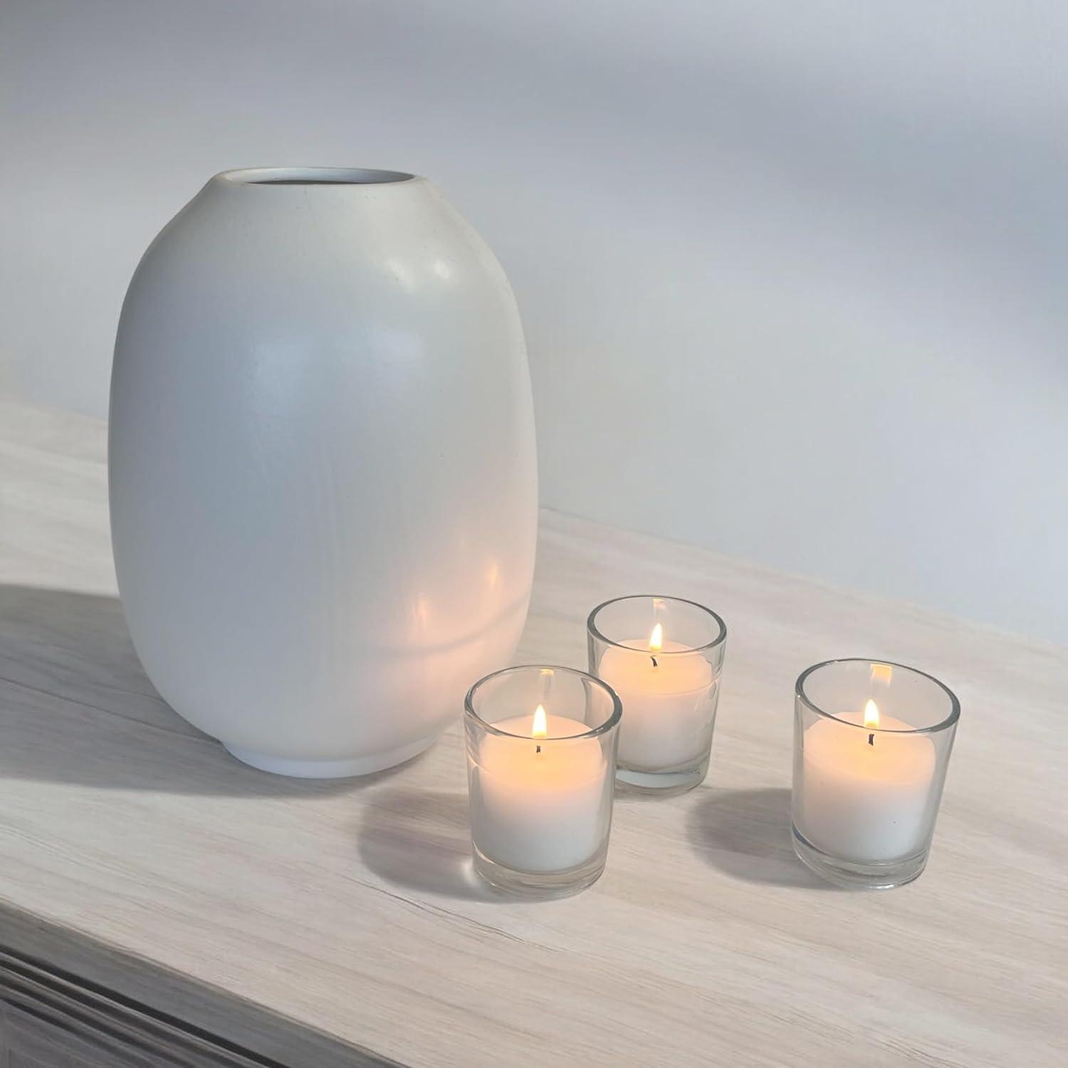 The Party Aisle™ Stonebriar Unscented Votive Candle with Glass Holder (Set of 48)