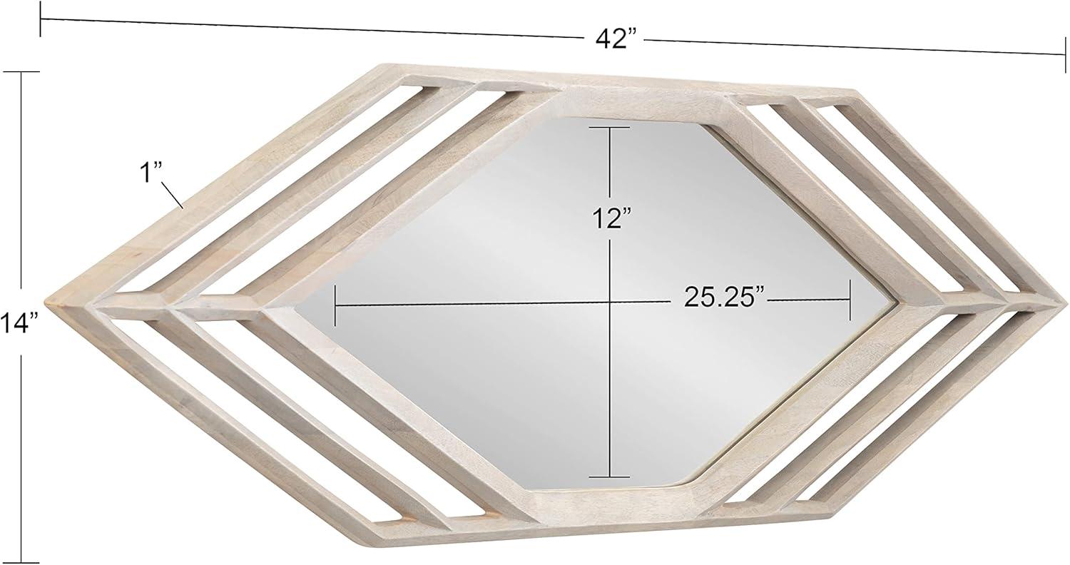 Vayga 42" White Mango Wood Rectangular Wall Mirror