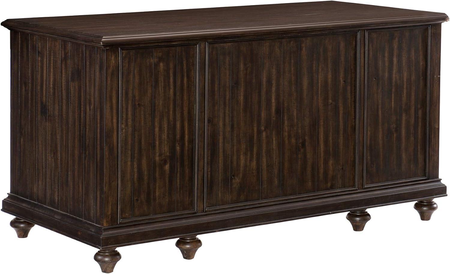 Traditional Brown Executive Desk with 7 Drawers