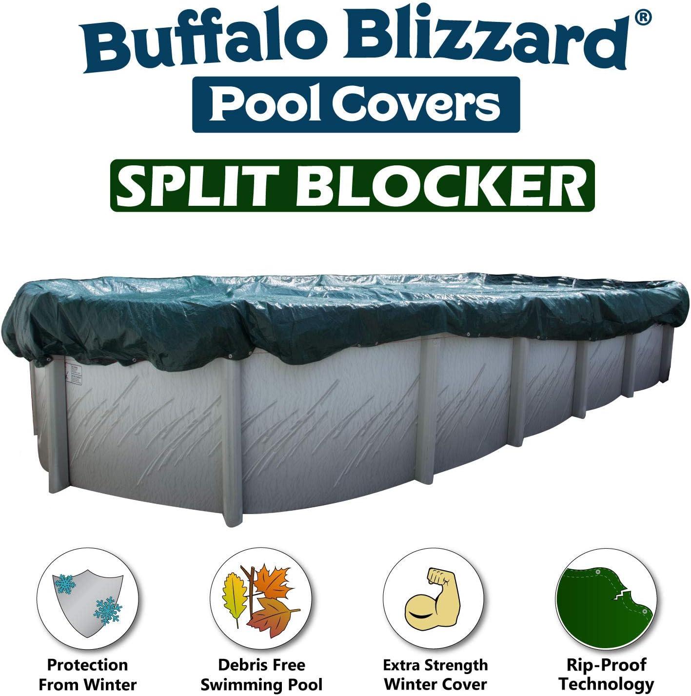 Buffalo Blizzard Oval Split Blocker Winter Swimming Pool Cover, 12' x 24'