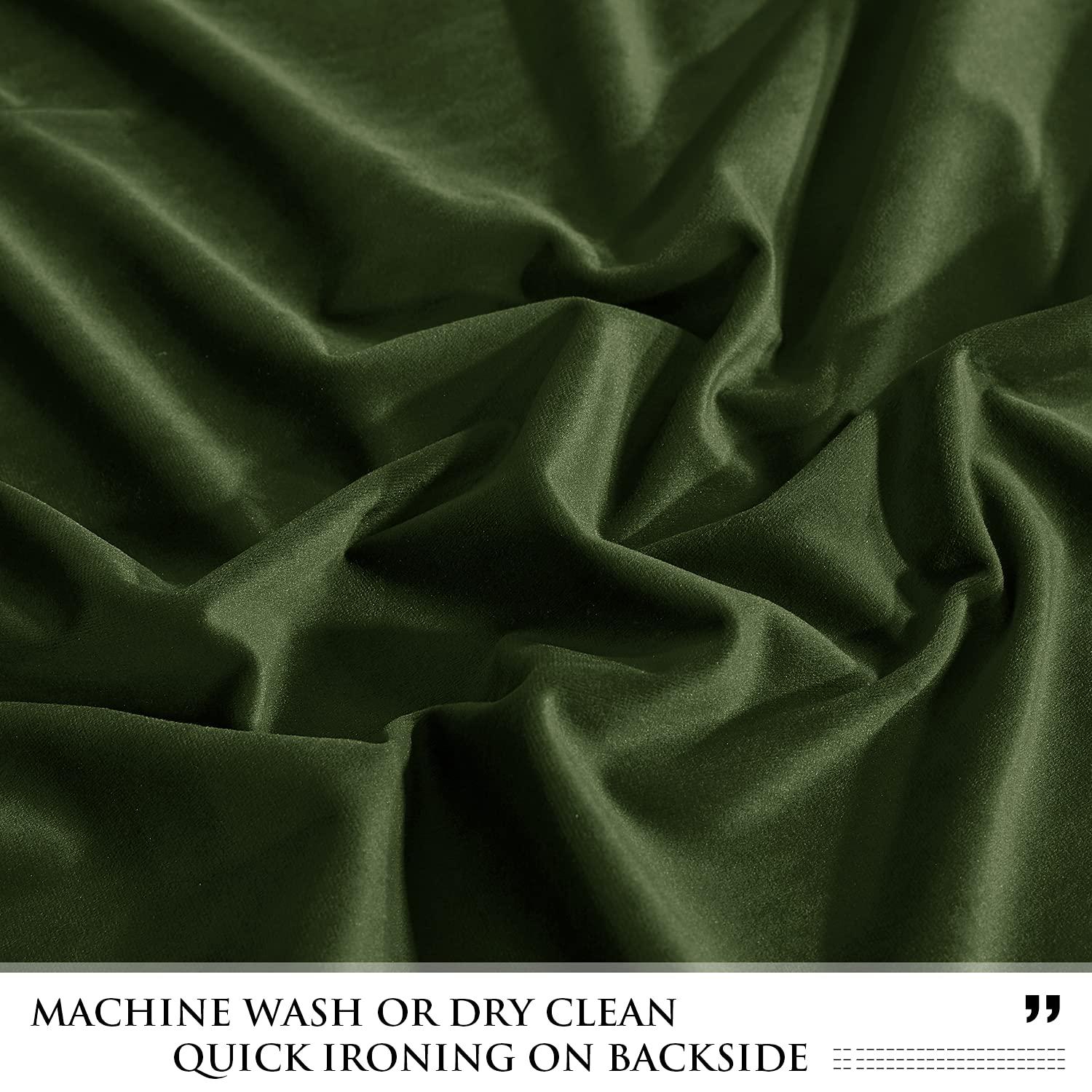 StangH Moss Green Curtains for Living Room, Super Soft Luxury Velvet Room Darkening Drapes 102 inches Long Christmas Holiday Home Decor for Bedroom/Laundry, W52 x L102, 2 Panels