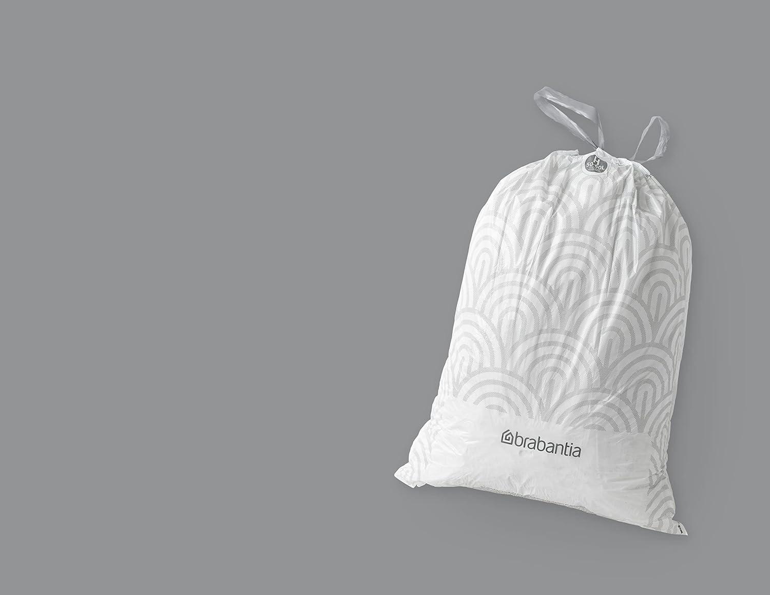 Brabantia Brabantia PerfectFit Trash Bags, Code H, 13.2-16 Gallon (50-60L), 120 Trash Bags (Set of 120)