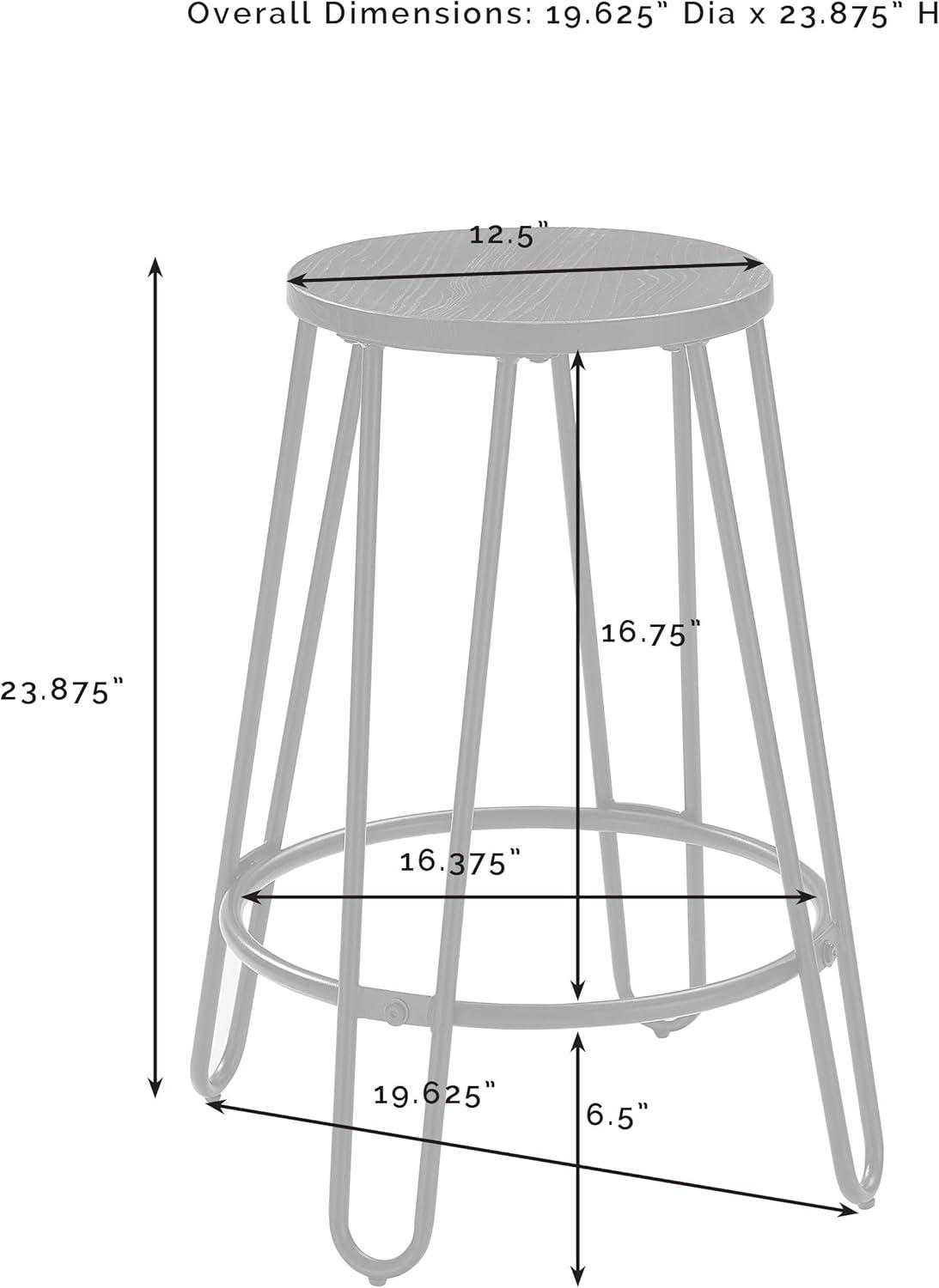 Crosley Furniture Ava Hairpin 24" Counter Stool, Set of 2, Black