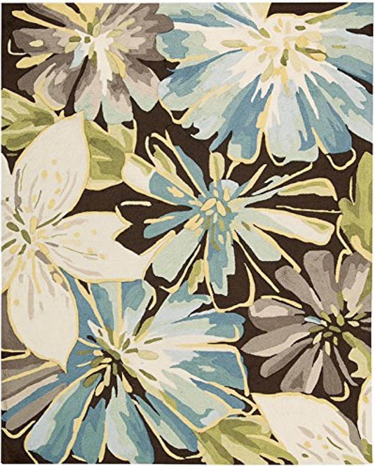 Nourison Fantasy Abstract Floral Chocolate 8' x 10'6" Area Rug, (8' x 11')