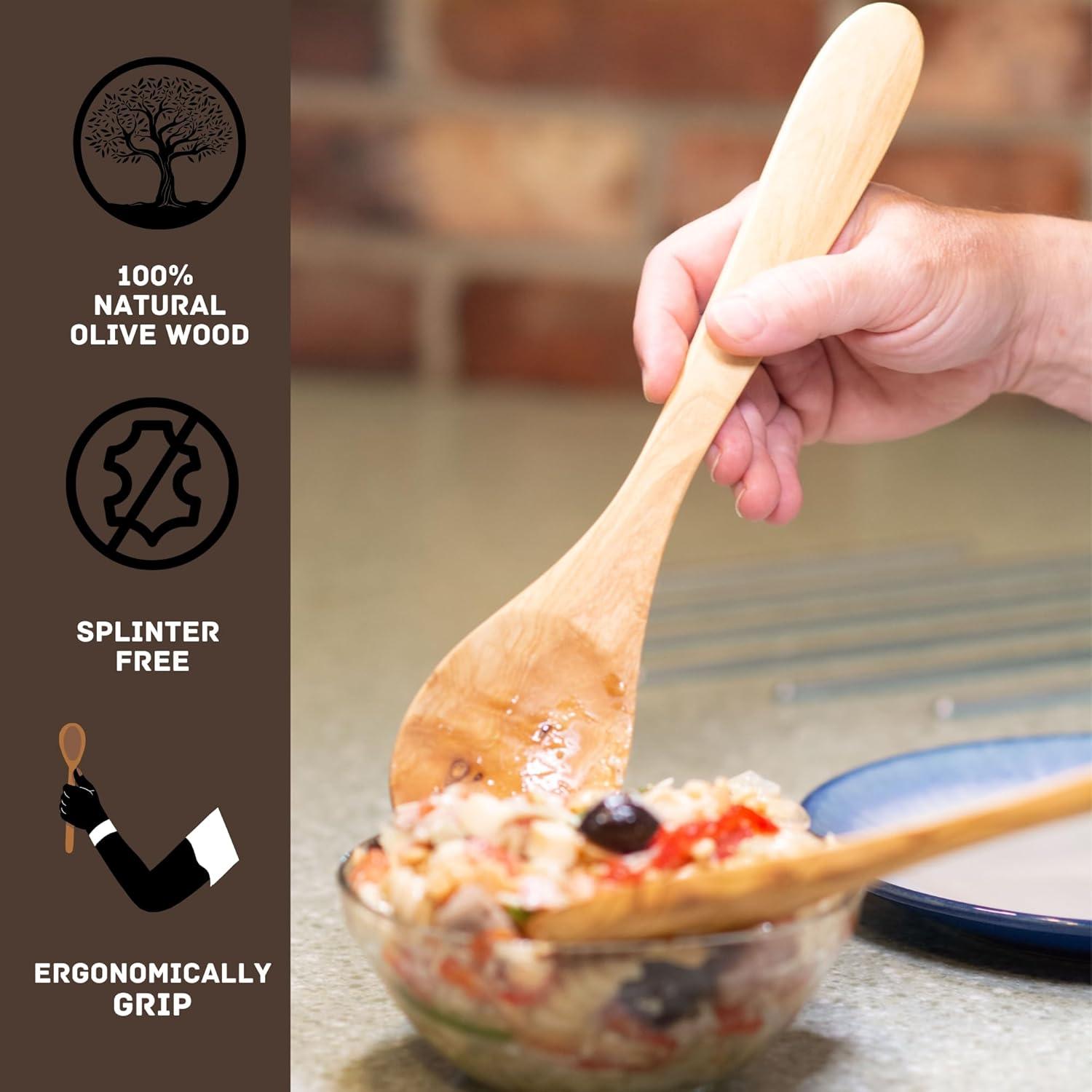 Berard Handcrafted Olive Wood 12 Inch Curved Spatula