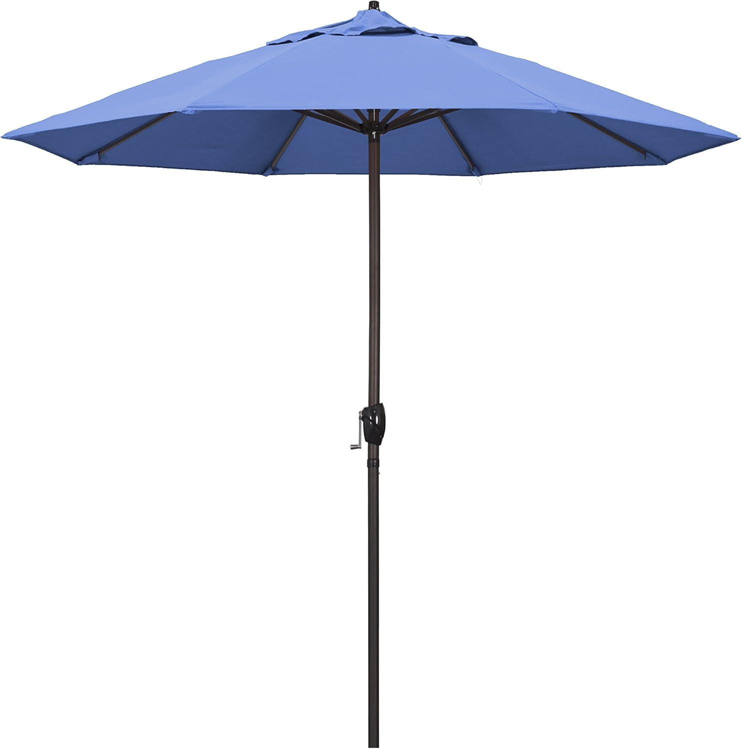 9 ft Frost Blue Olefin Aluminum Patio Umbrella with Auto Tilt