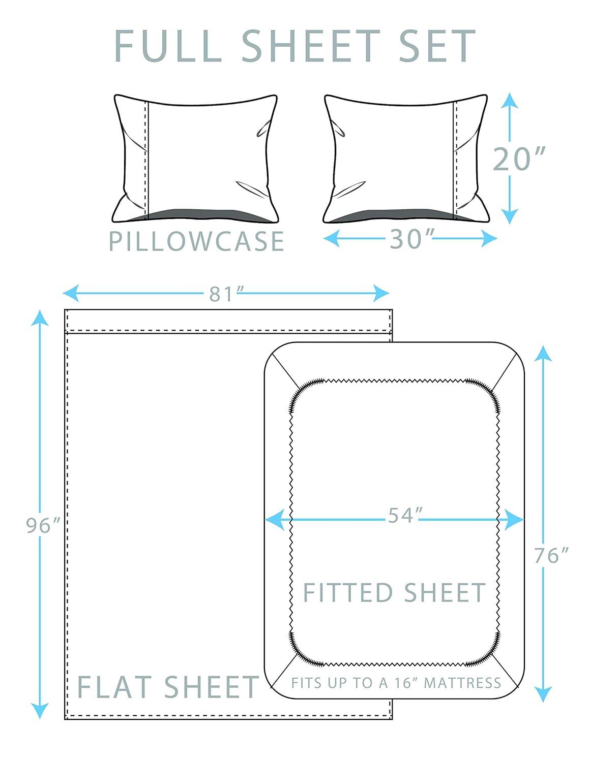 Full 4-Piece Sheet Set, Soft tees Luxury Cotton Modal Ultra Soft Jersey Knit Sheet Sets by Royale Linens