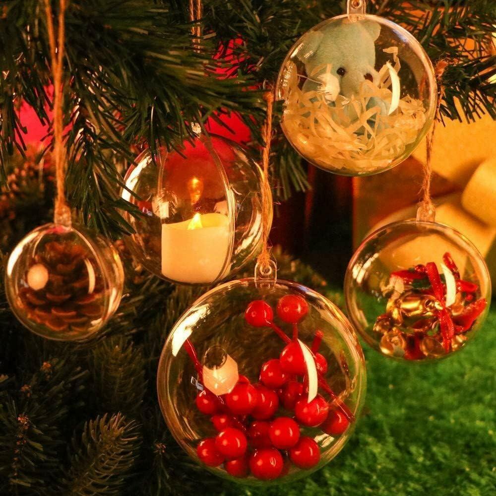 12 Pack Clear Plastic Fillable Ornament Ball 3.15''/80mm for Christmas,Holiday, Wedding,Party,Home Decor