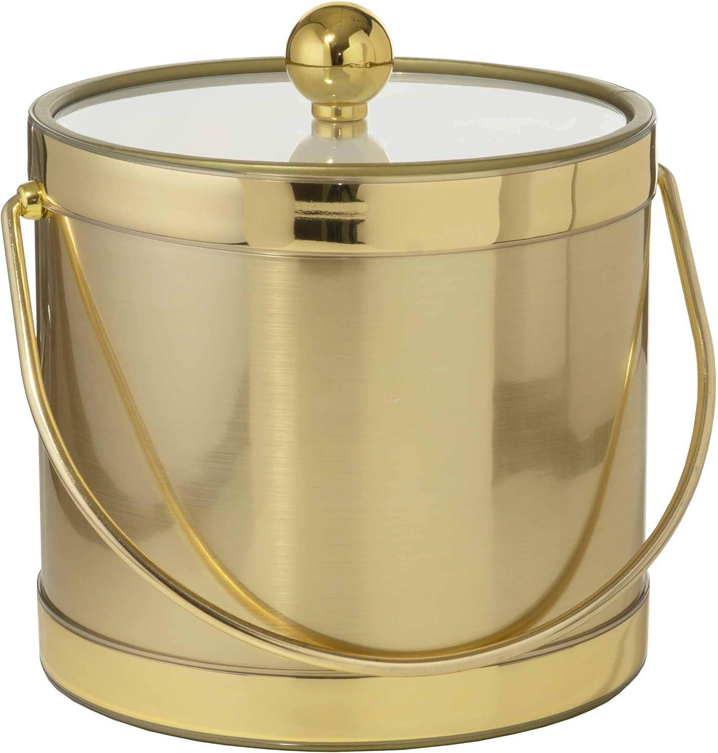 Hand Made In USA Double Walled 3-Quart Insulated Ice Bucket (Metallic Deco Collection)