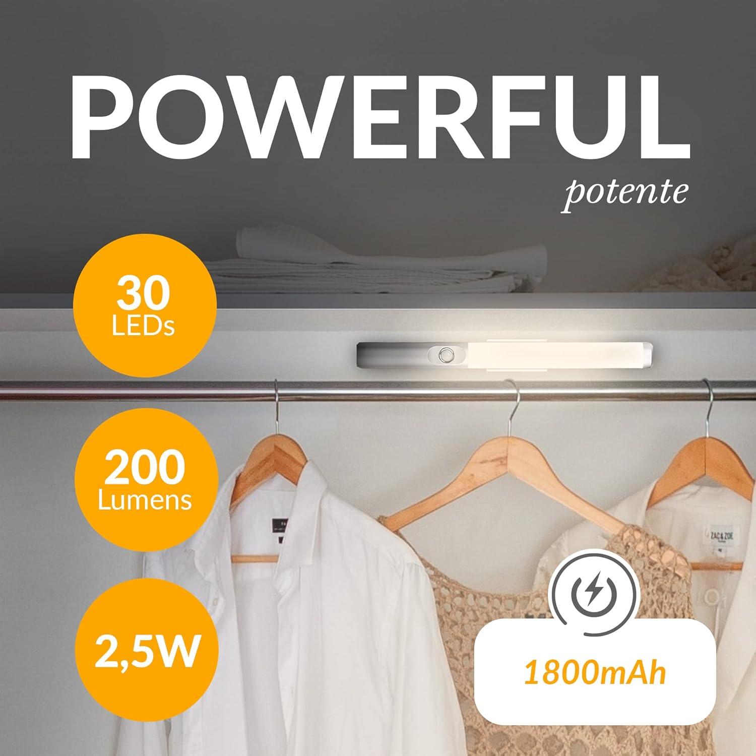 Barra de Luz con Sensor de Movimiento con Batería Recargable Moderno Armario Inalámbrico Portátil Luz momo Glow de Momo Lifestyle