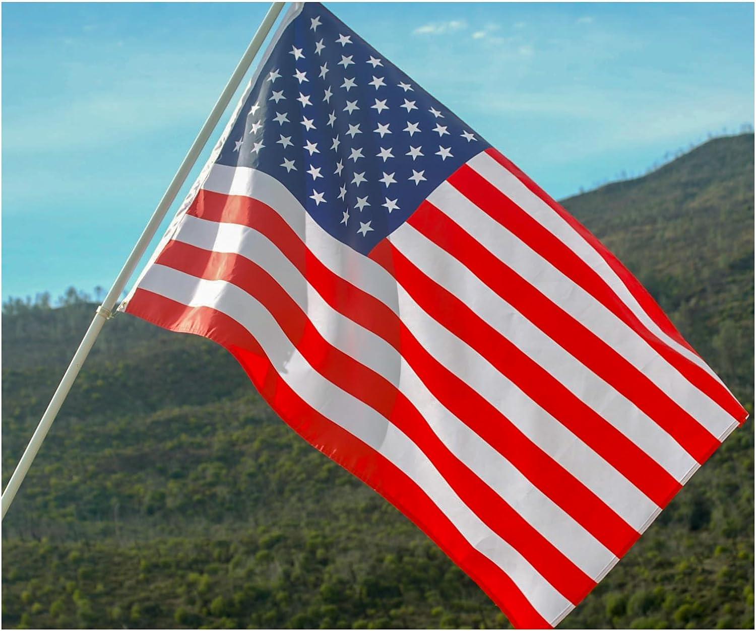 Heavy Duty 3x5 FT American Flag with Embroidered Stars