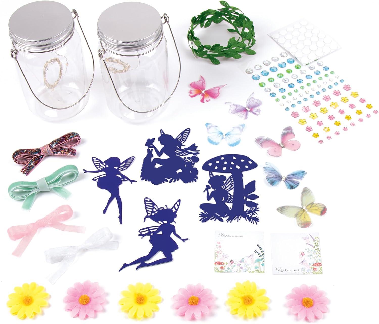 3C4G: Fairy Garden DIY Wish Light - Create 2 Fairy Light Jars, Customize w/ 4 Fairy Silhouettes, Lights Up, Tweens, Girls & Kids Ages 8+, Three Cheers For Girls