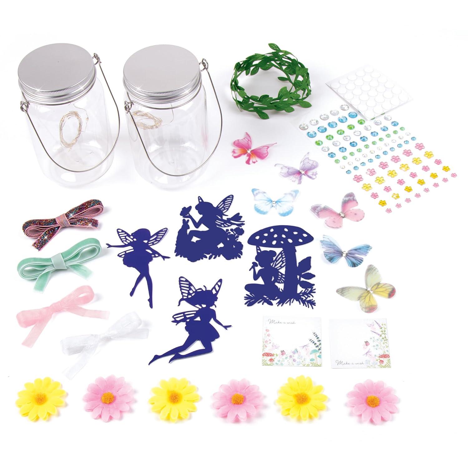 3C4G: Fairy Garden DIY Wish Light - Create 2 Fairy Light Jars, Customize w/ 4 Fairy Silhouettes, Lights Up, Tweens, Girls & Kids Ages 8+, Three Cheers For Girls