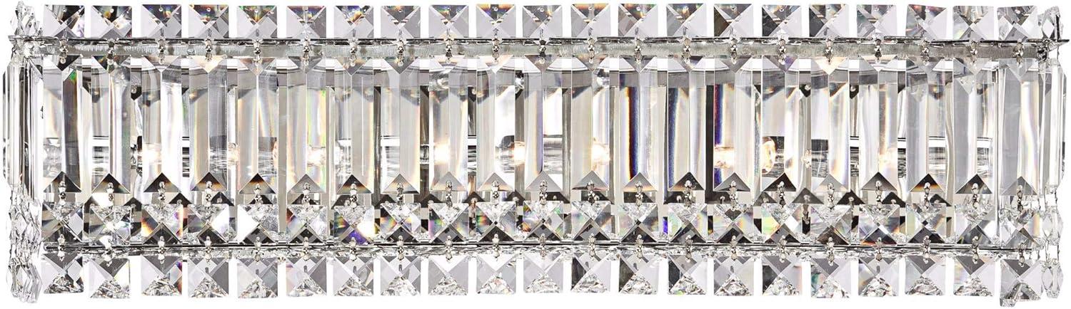 Elegant Crystal Rods 23" Chrome Wall Light Bar for Luxe Vanity Sparkle