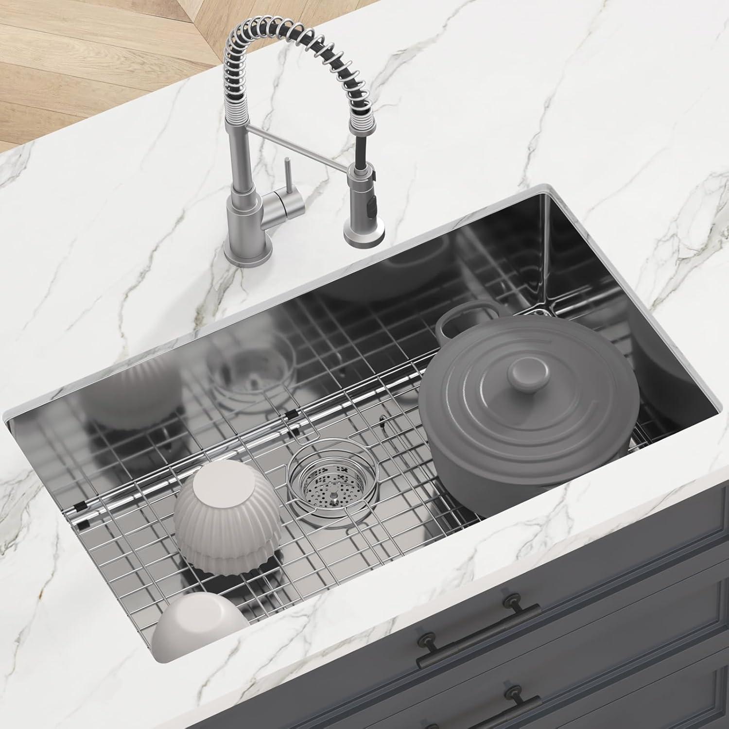 32'' L Undermount Single Bowl Stainless Steel Kitchen Sink