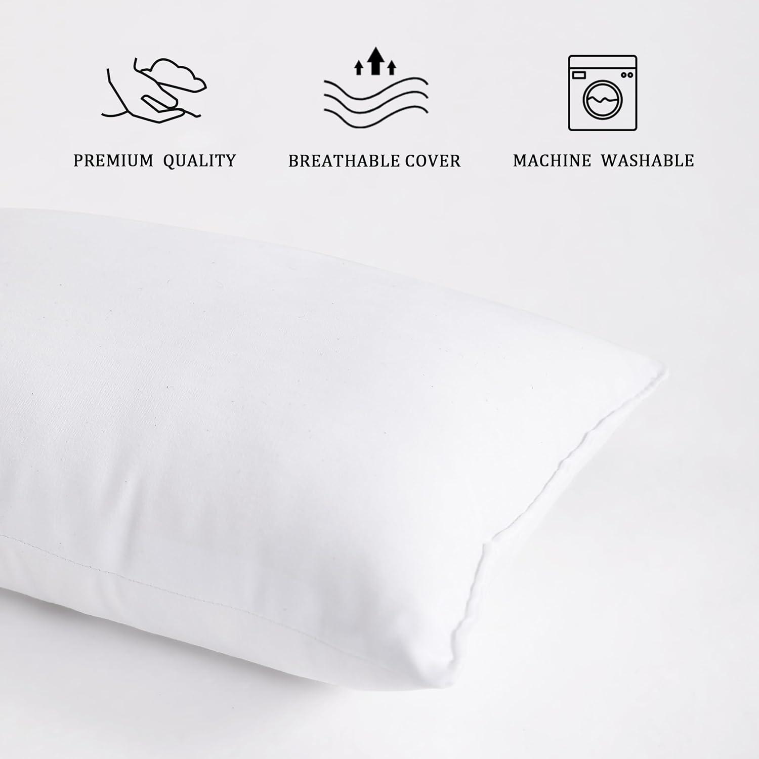 Down Alternative Toddler Pillows, Machine Washable Soft Travel Small Pillows, 13x18 Inches, White - NTBAY