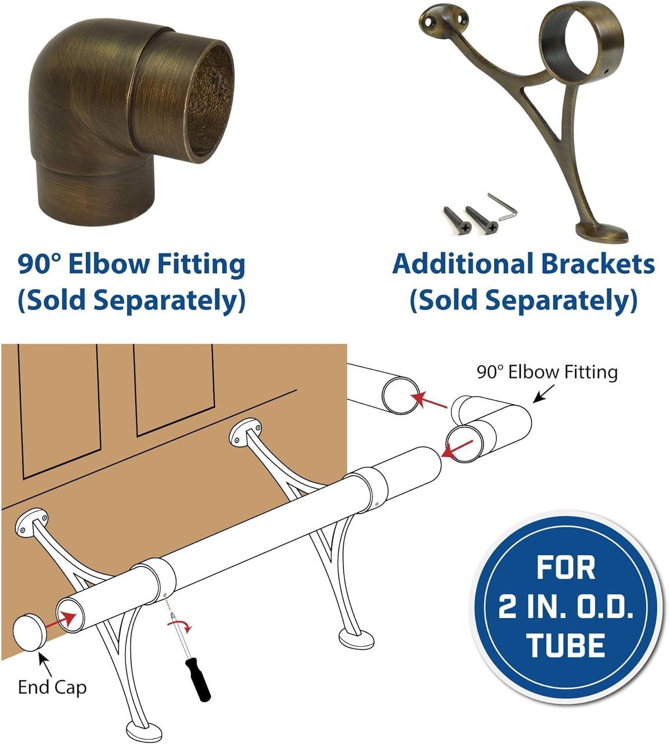 Outwater 4ft Bar Foot Rail Kit Complete Undercounter Mount Hardware and Tubing