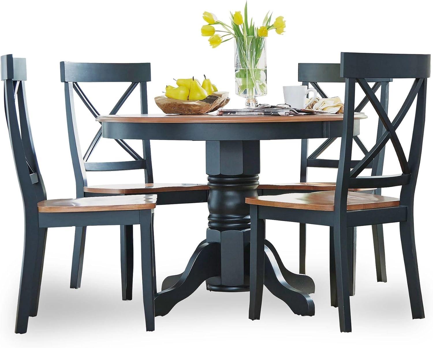 Bishop Black and Oak 5-Piece Wood Dining Set