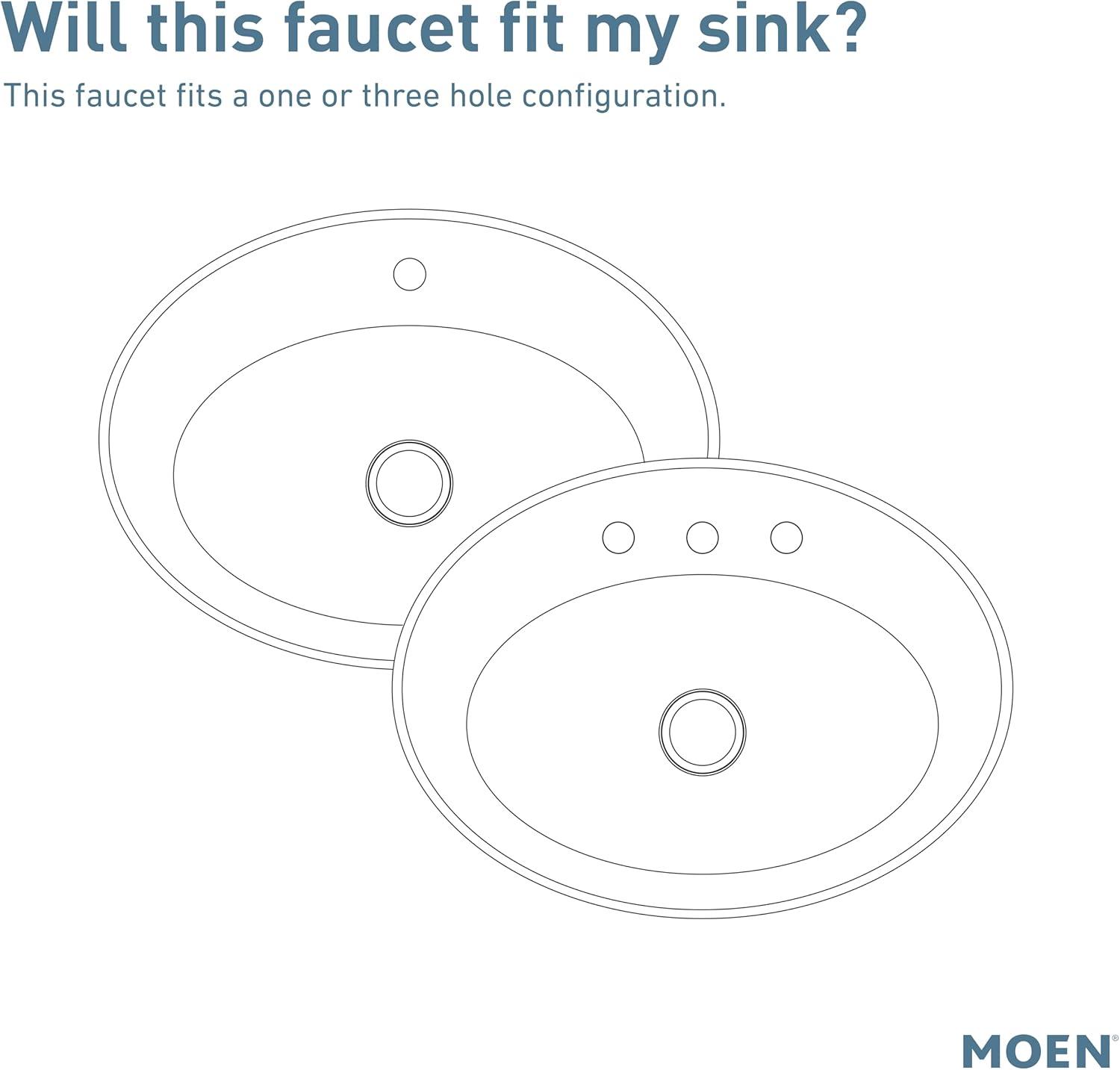 Moen Moen Meena Single Hole Bathroom Faucet with Drain Assembly 84794