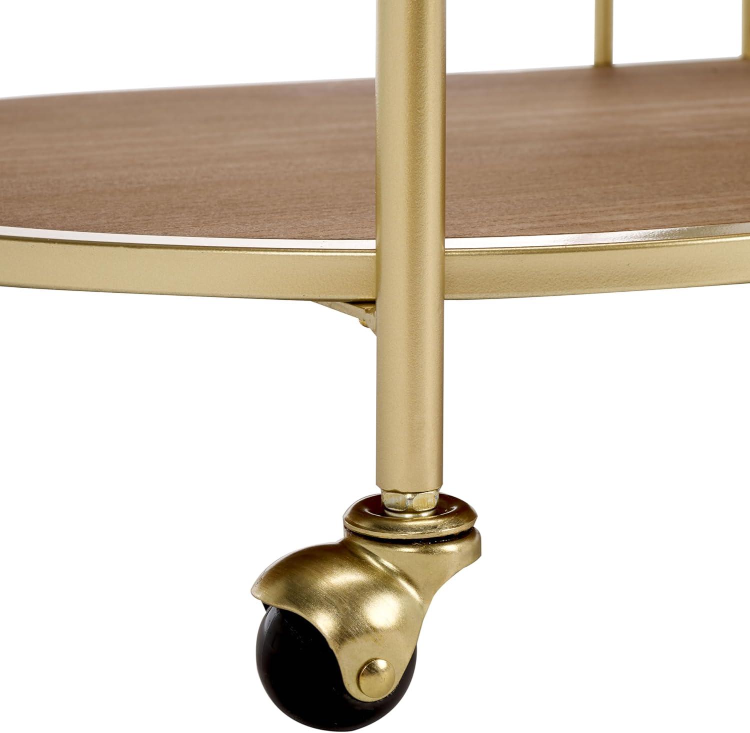 Alora 2 Tier Bar Cart With Bucket - BCT2502A - Brushed Gold/Natural - Safavieh