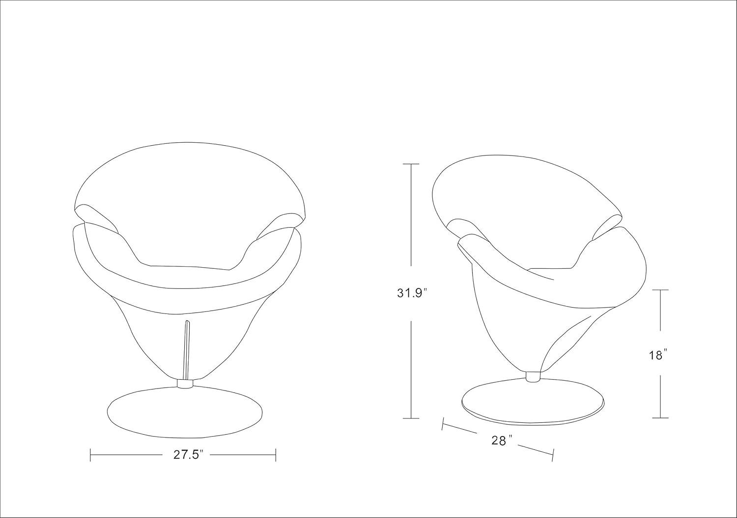 White Velvet Swivel Barrel Chair with Metal Base