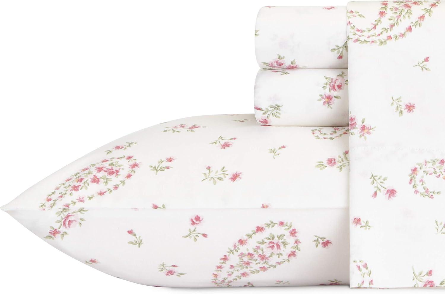 Bristol Paisley Sheet Set (King) Pink 300 Thread Count - Laura Ashley