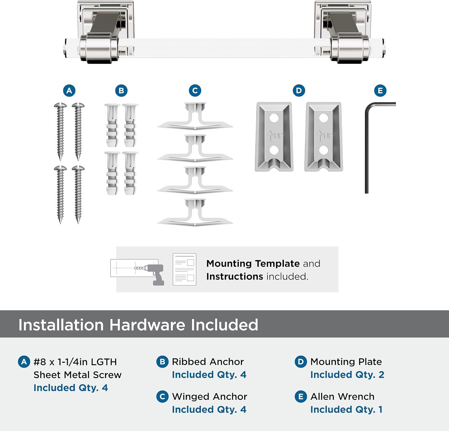 Glacio Clear/Polished Nickel Towel Bar