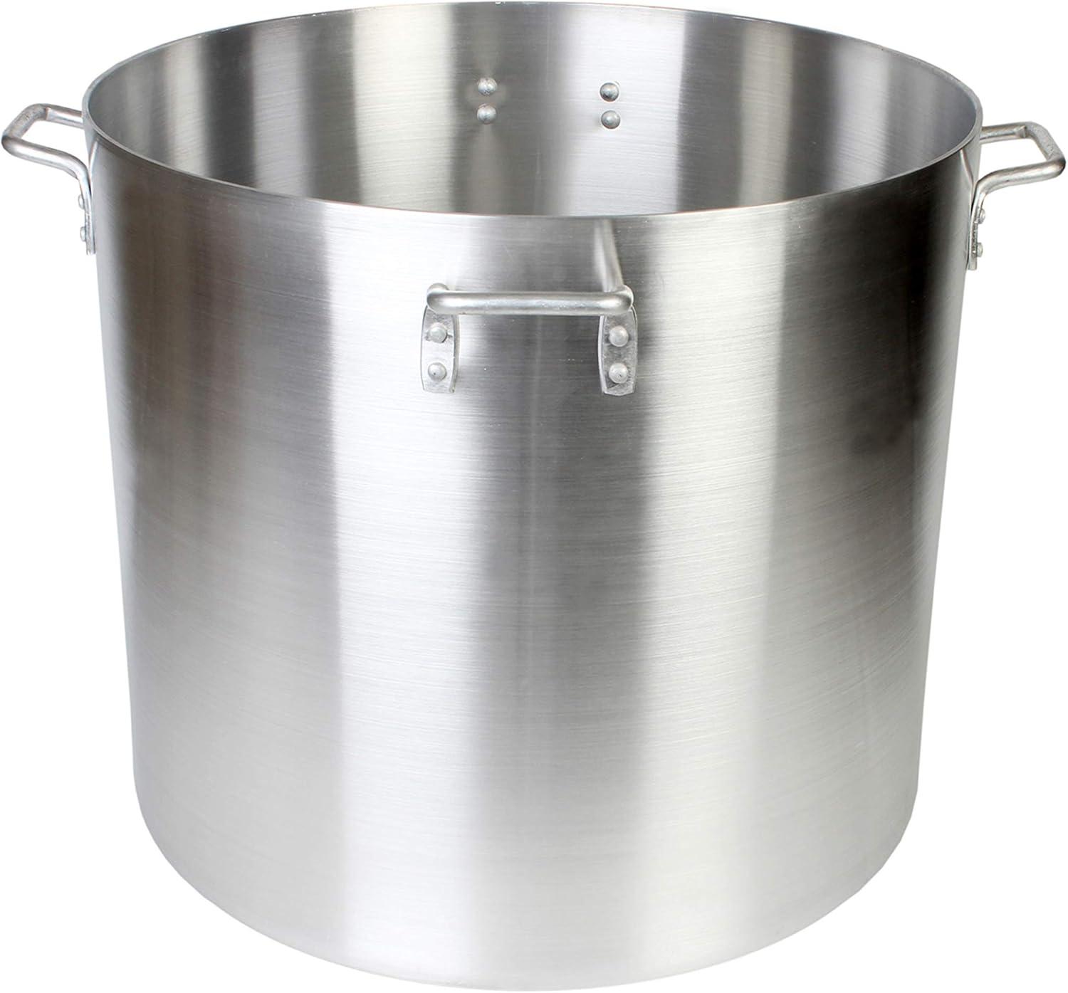 160 Quart Heavy-Duty Aluminum Stock Pot with Riveted Handles