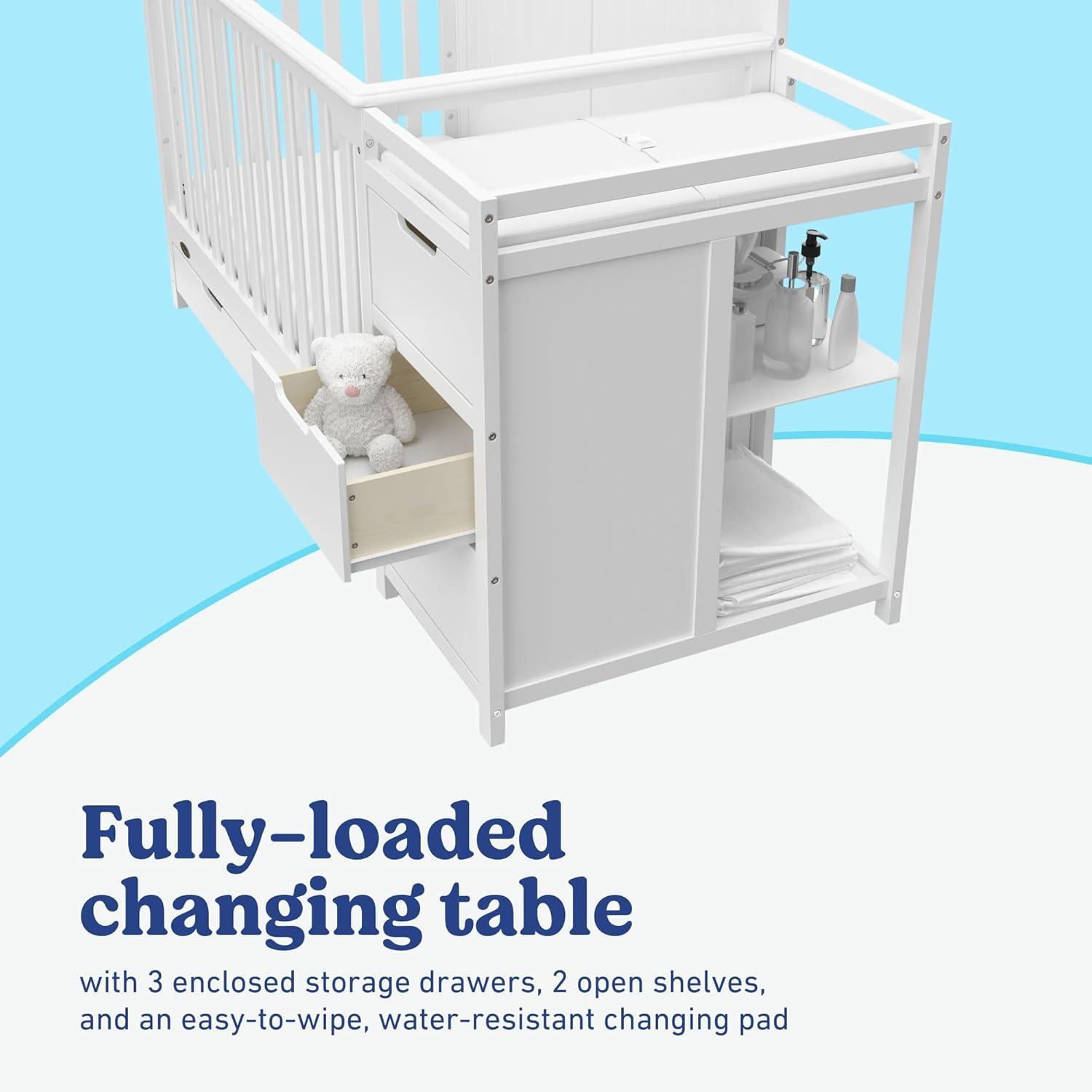 Graco Hadley 5-in-1 Convertible Crib and Changer with Storage